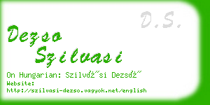 dezso szilvasi business card